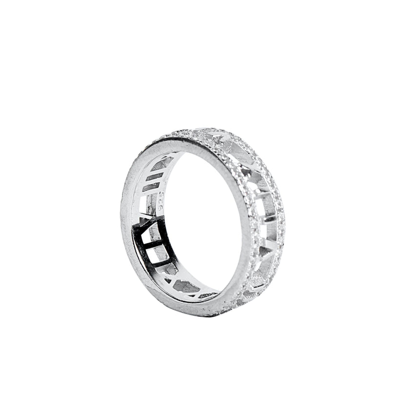 ROMAN NUMERAL MEN SILVER THUMB RING