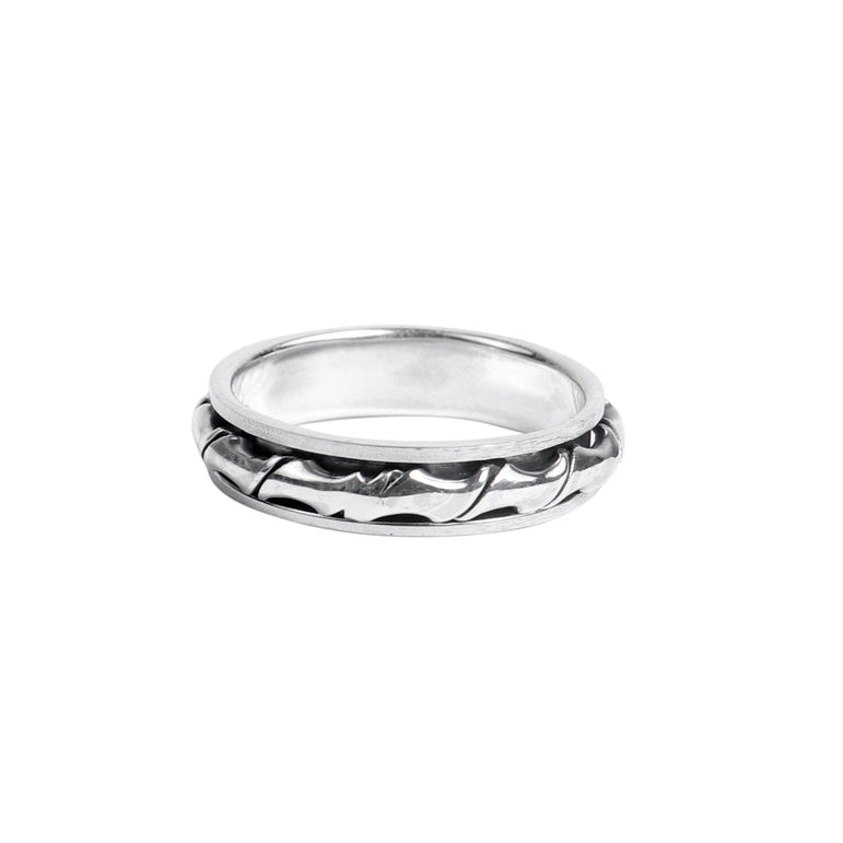 SILVER ROTATING THUMB RING