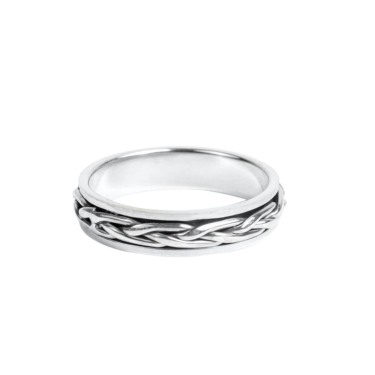 SILVER SPINNER THUMB RING THIN