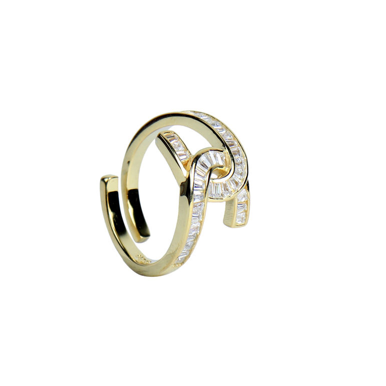 GOLD PLATED SILVER DUAL C RING