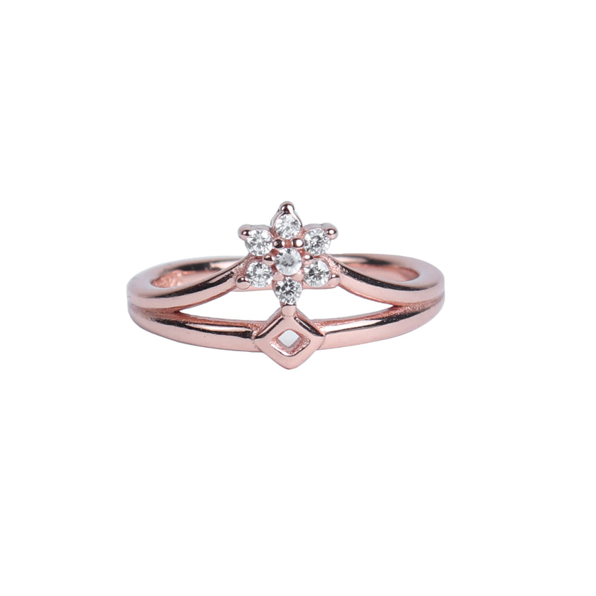 ROSE GOLD PLATED ELEGANT FLORAL RING