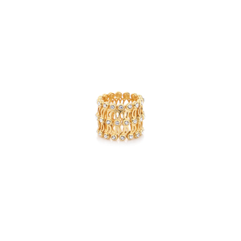 GOLDEN COLOR STERLING SILVER CONVERTIBLE RING