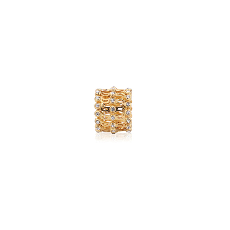 GOLDEN COLOR STERLING SILVER CONVERTIBLE RING