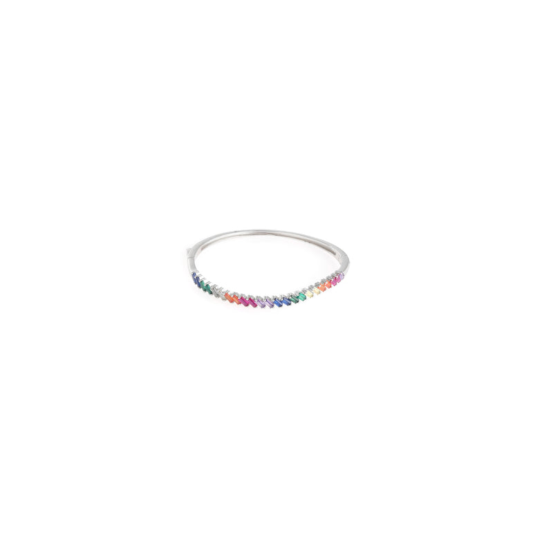 COLORFULL STERLING SILVER BANGLE BRACELET FOR WOMEN