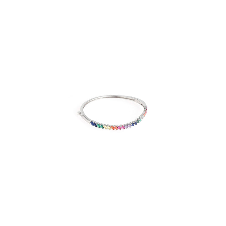 COLORFULL STERLING SILVER BANGLE BRACELET FOR WOMEN