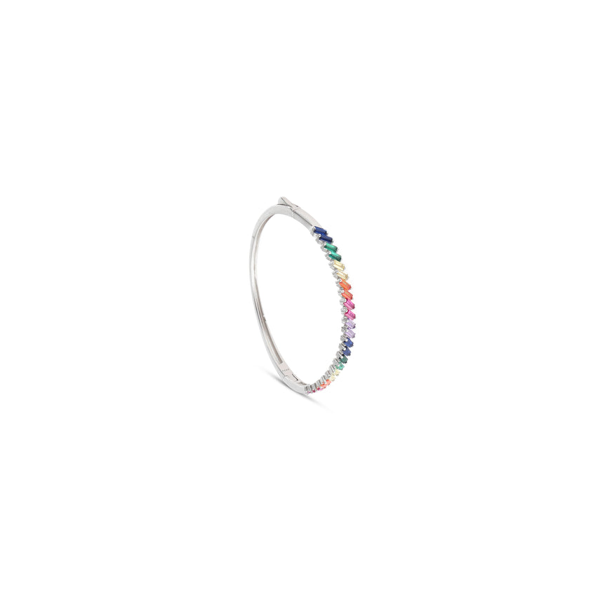 COLORFULL STERLING SILVER BANGLE BRACELET FOR WOMEN