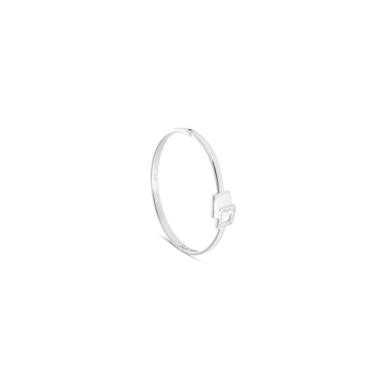 CZ FLEXIBLE STERLING SILVER KADA BRACELET FOR WOMEN