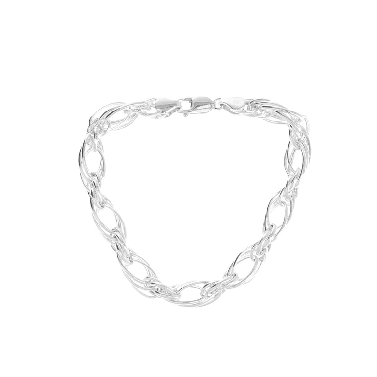 Cubanlink Hollow Silver Bracelet for Men