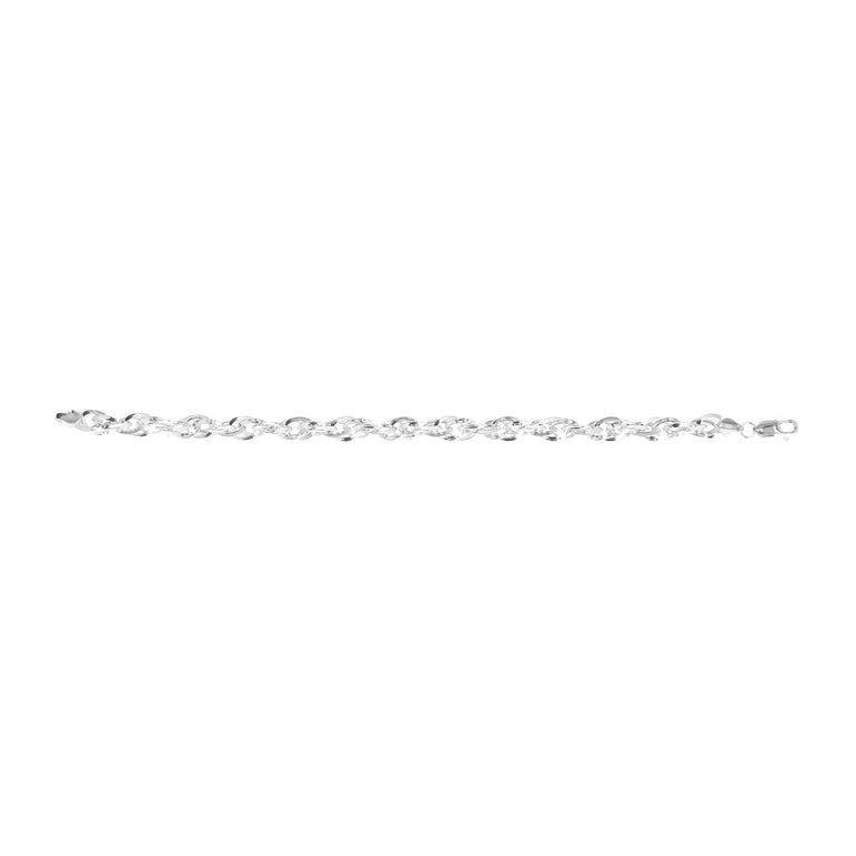 Stacked Cuban Link Silver Bracelet for Men