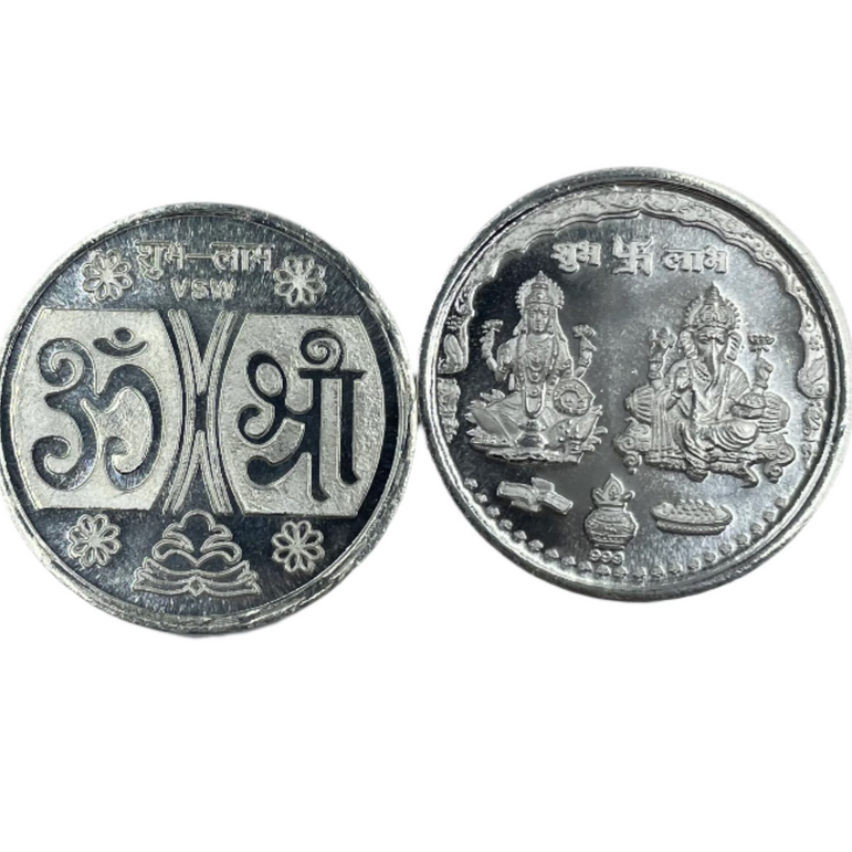 SHUBH LABH PURE SILVER -COINS -999