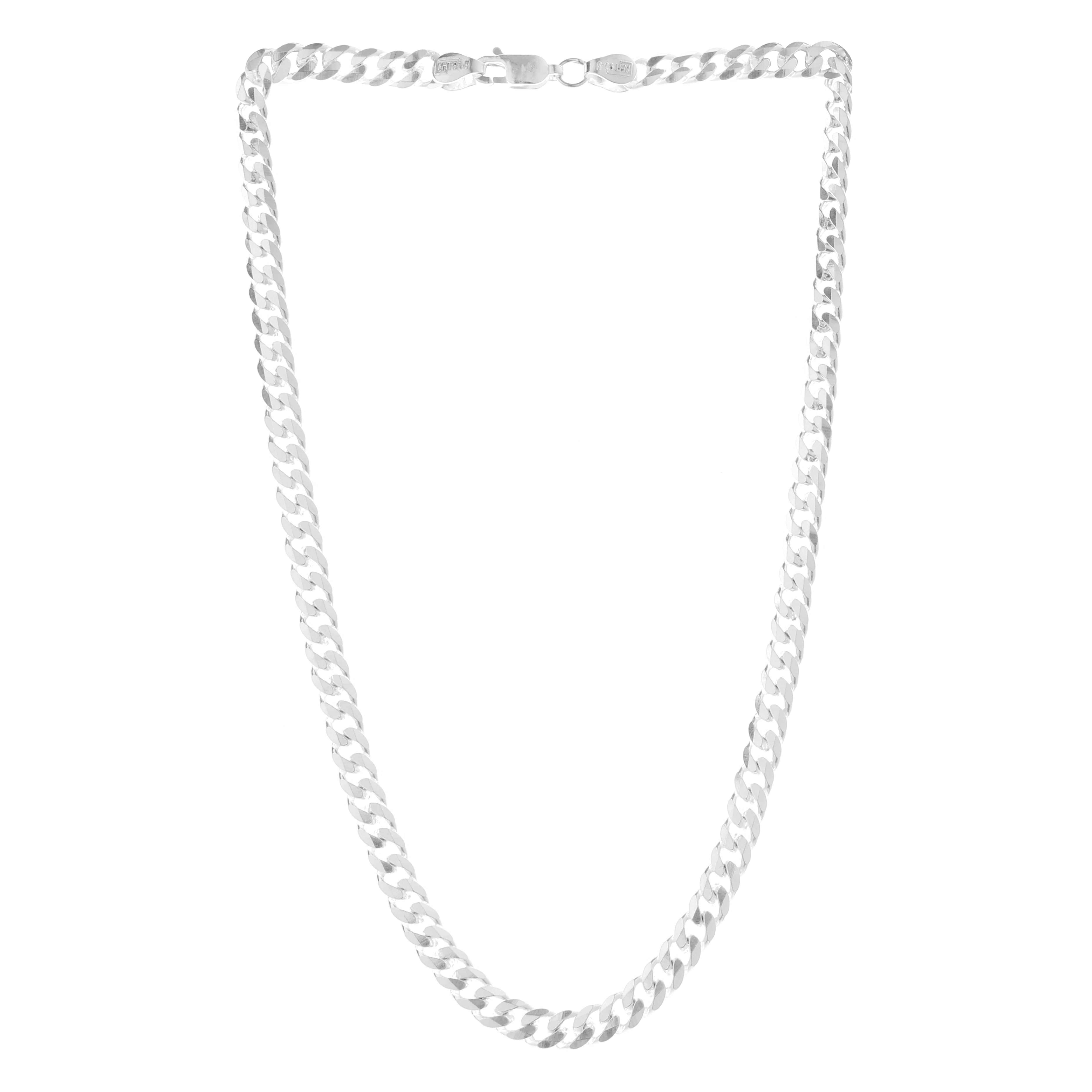 TRISHHNA Rhodium Plated Sterling Silver Chain for Men