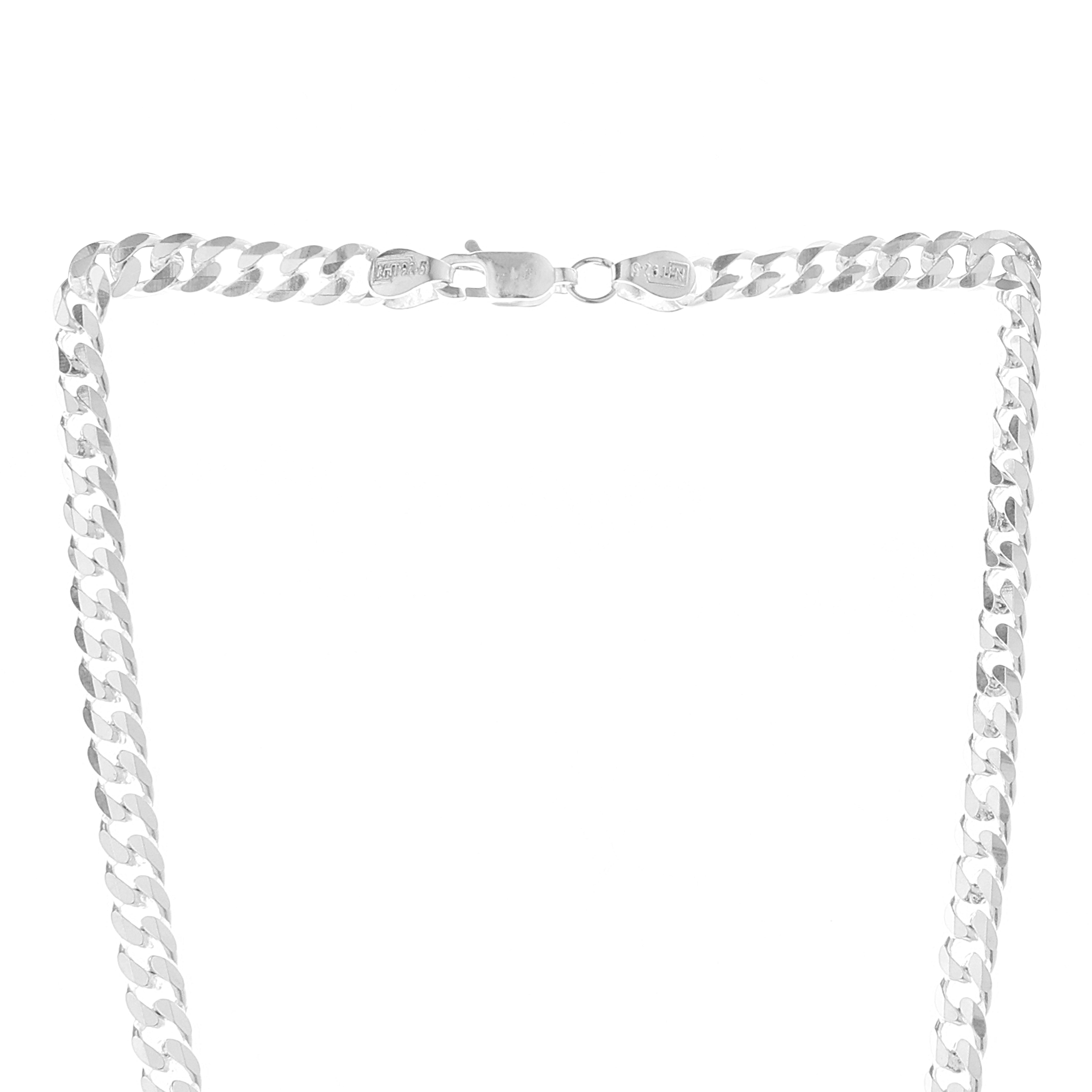 TRISHHNA Rhodium Plated Sterling Silver Chain for Men