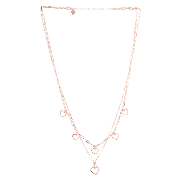 LOVE HEART LAYERED NECKLACE FOR WOMEN