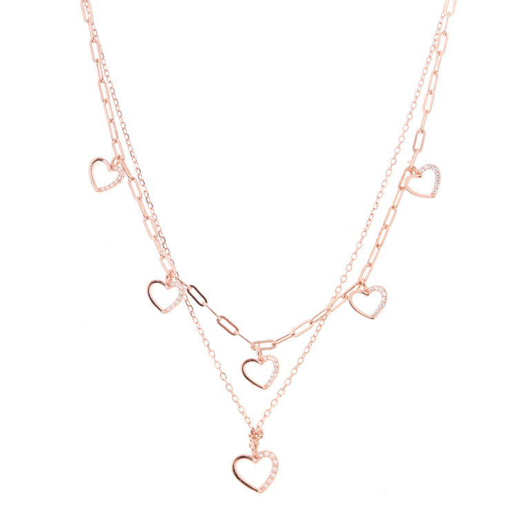 LOVE HEART LAYERED NECKLACE FOR WOMEN