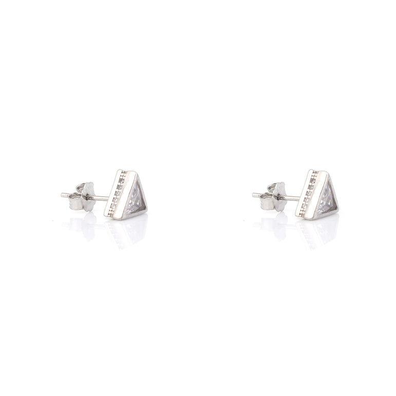 Triangle Shaped Studs With Pendant