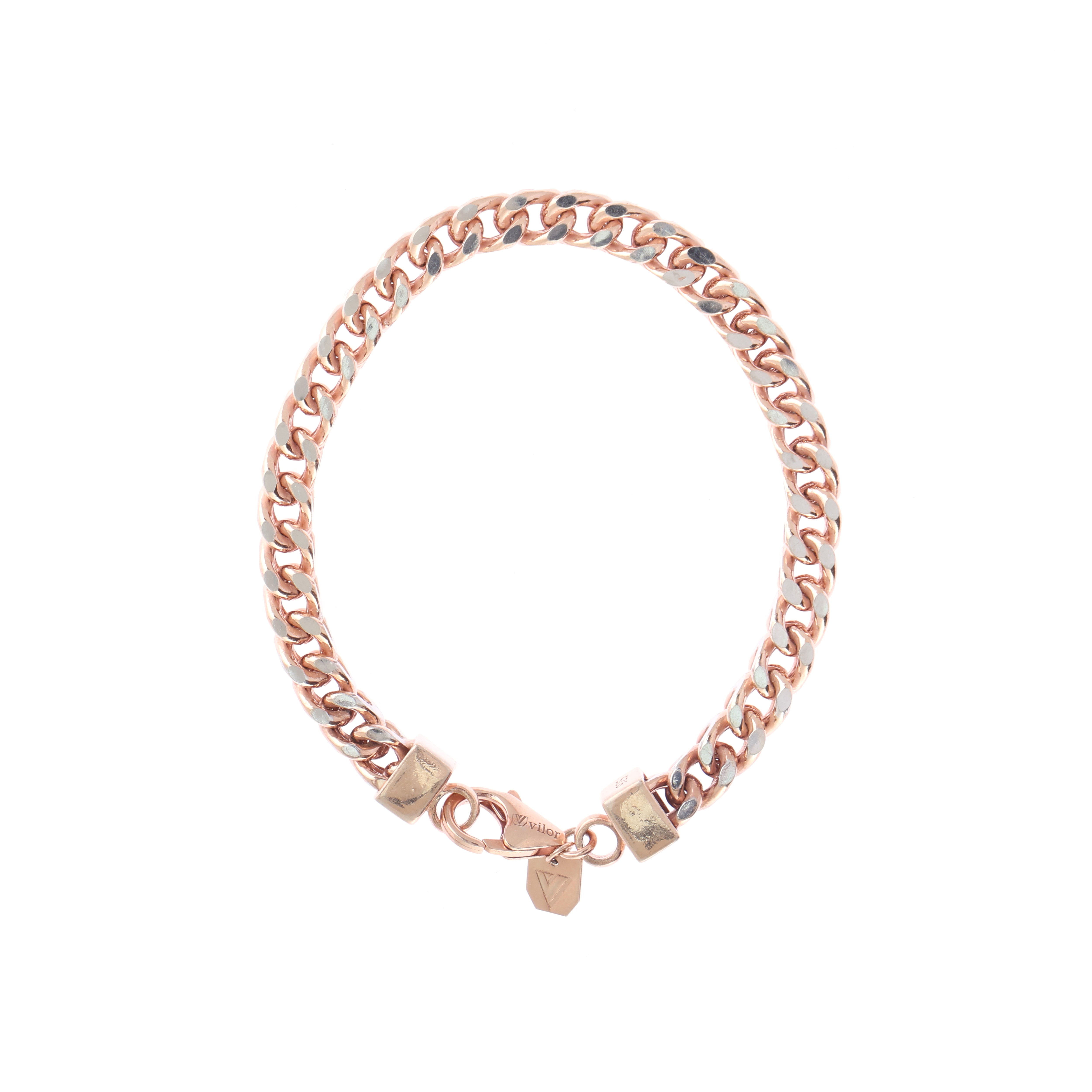 rose gold silver bracelet for men