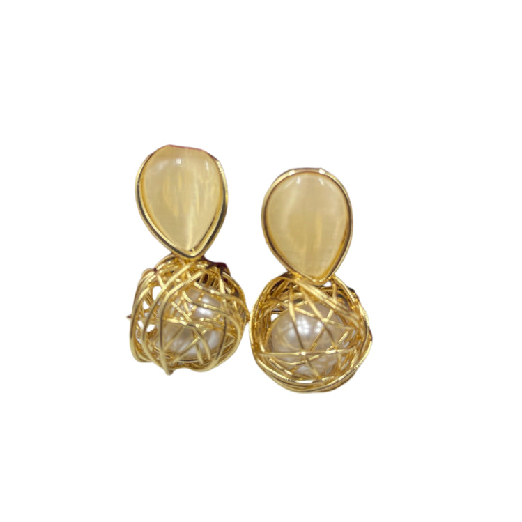 Monalisa Stone Cluster Drop Earrings