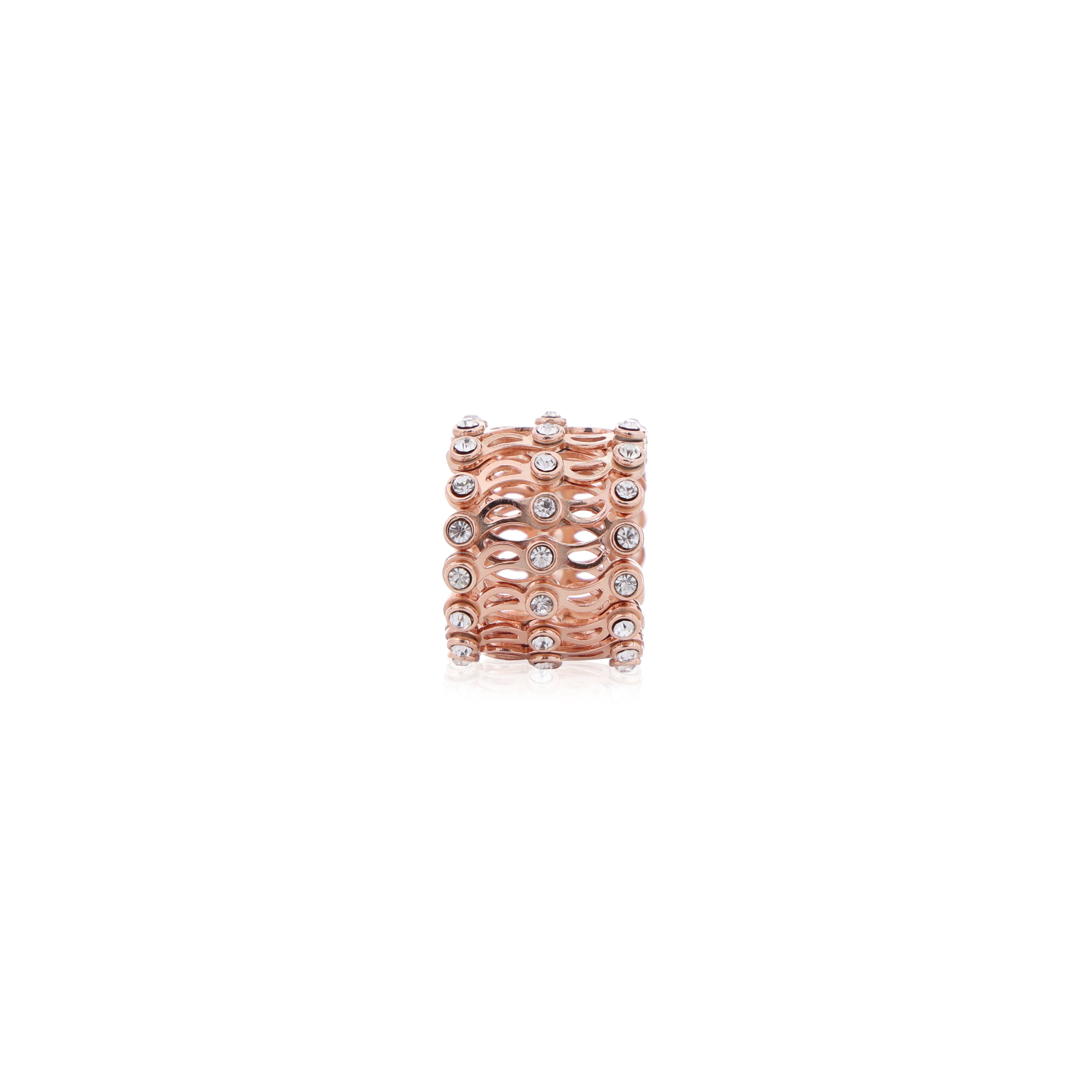 rose gold color silver ring for women
