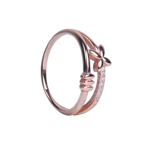 rose gold plated silver ring for women