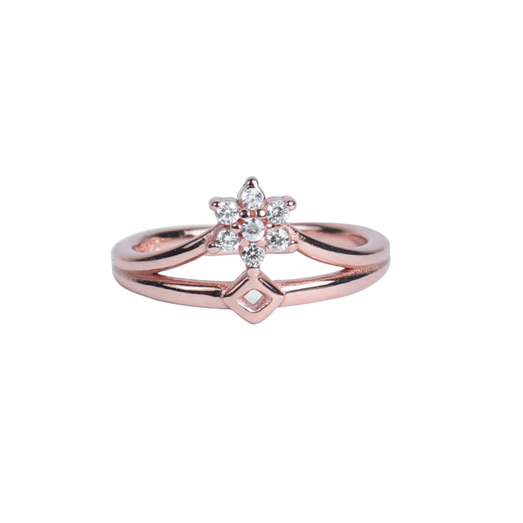 rose gold plated silver ring