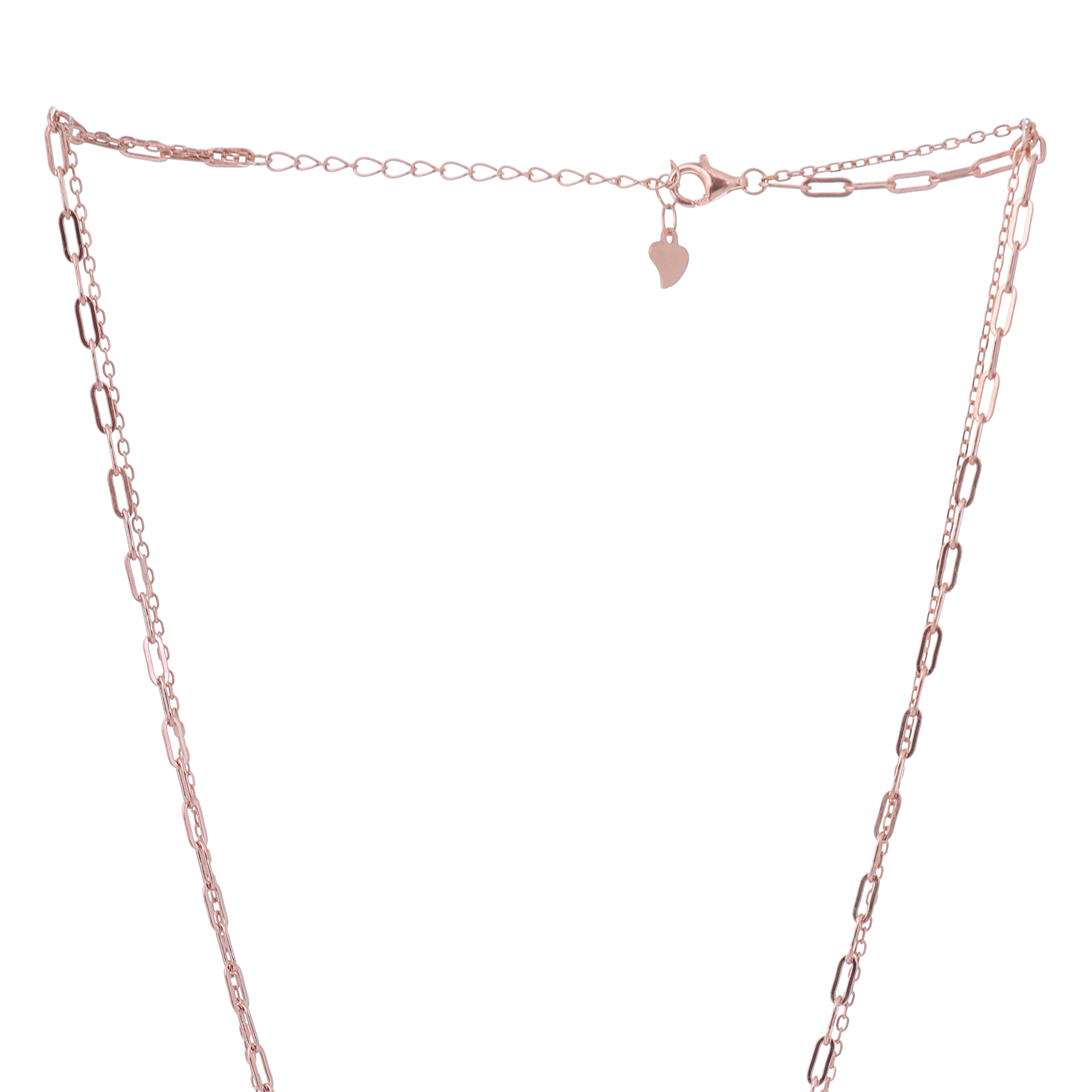 rose gold plated silver necklace for women