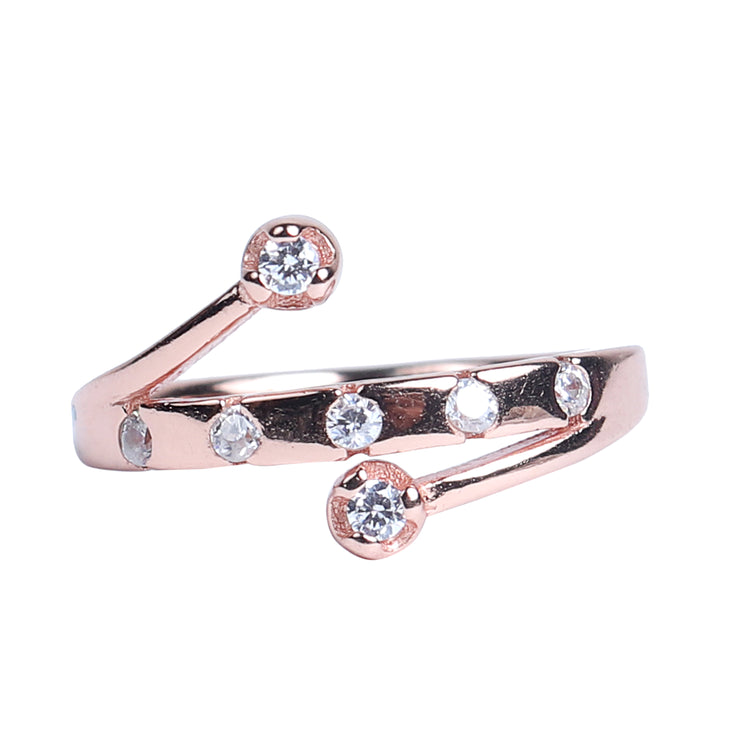 rose plated silver ring for women