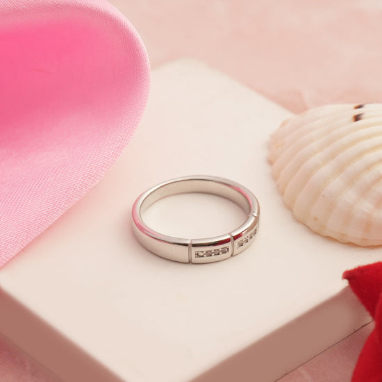 silver band ring for women
