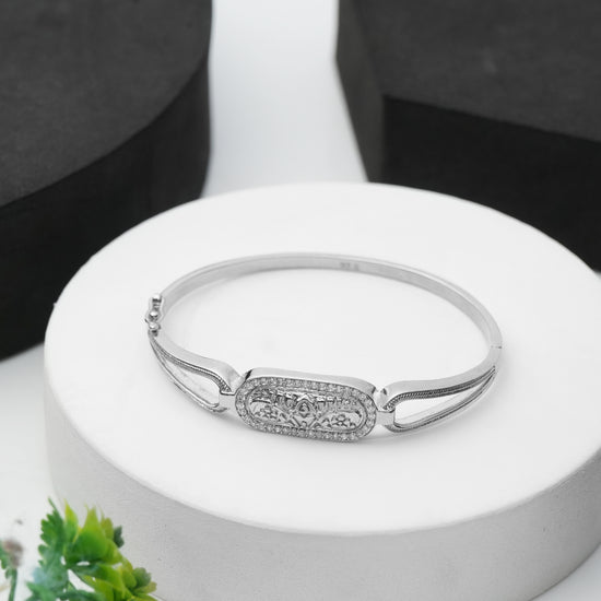 Silver cuff bangle for women