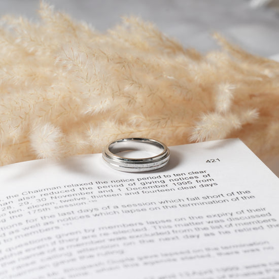 silver band ring for unisex