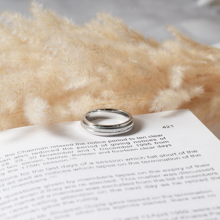 silver band ring for unisex