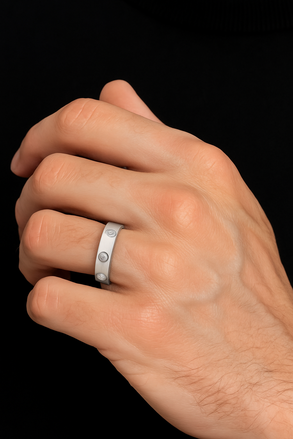 Silver Cartier Design Love Ring