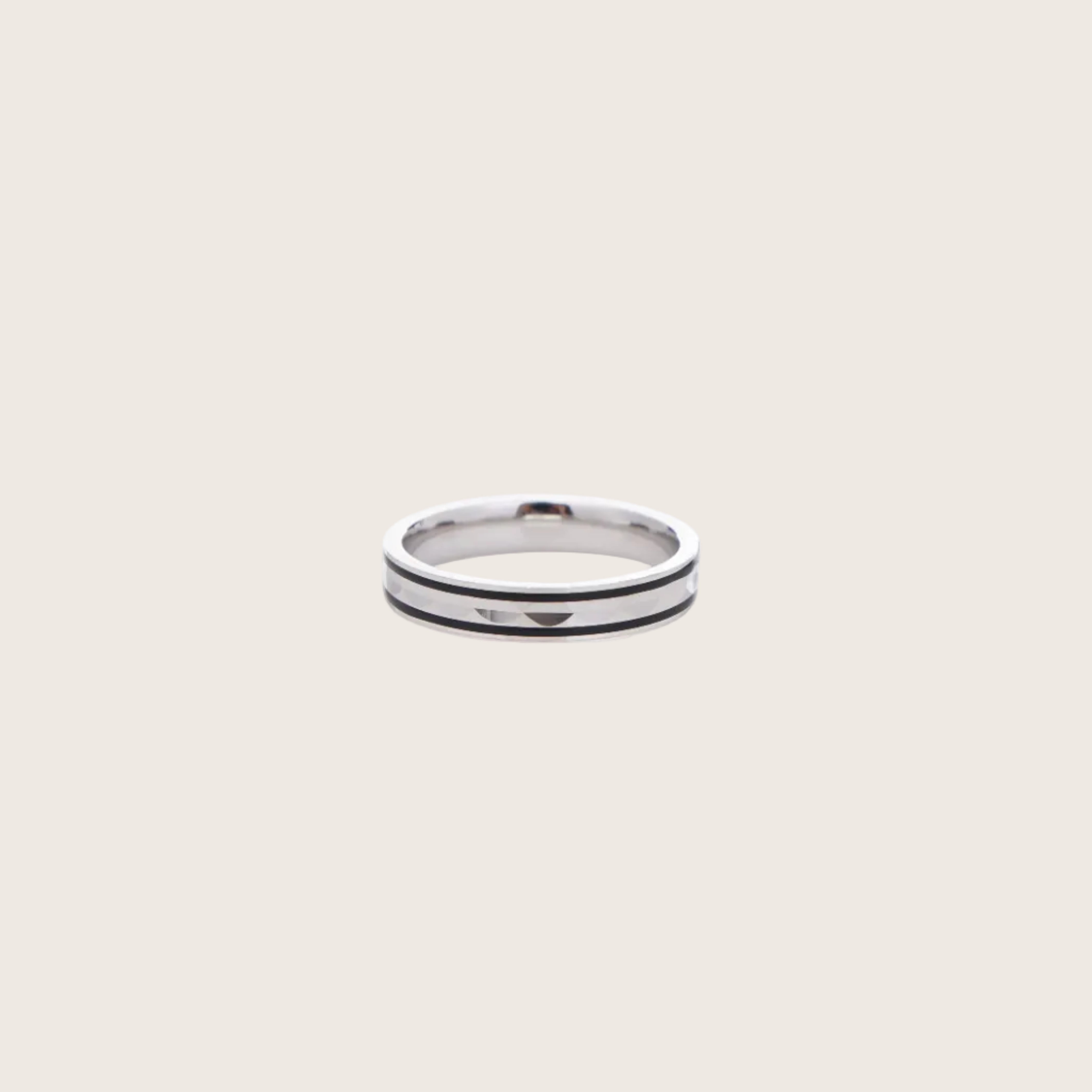 Unisex dual shade silver band ring