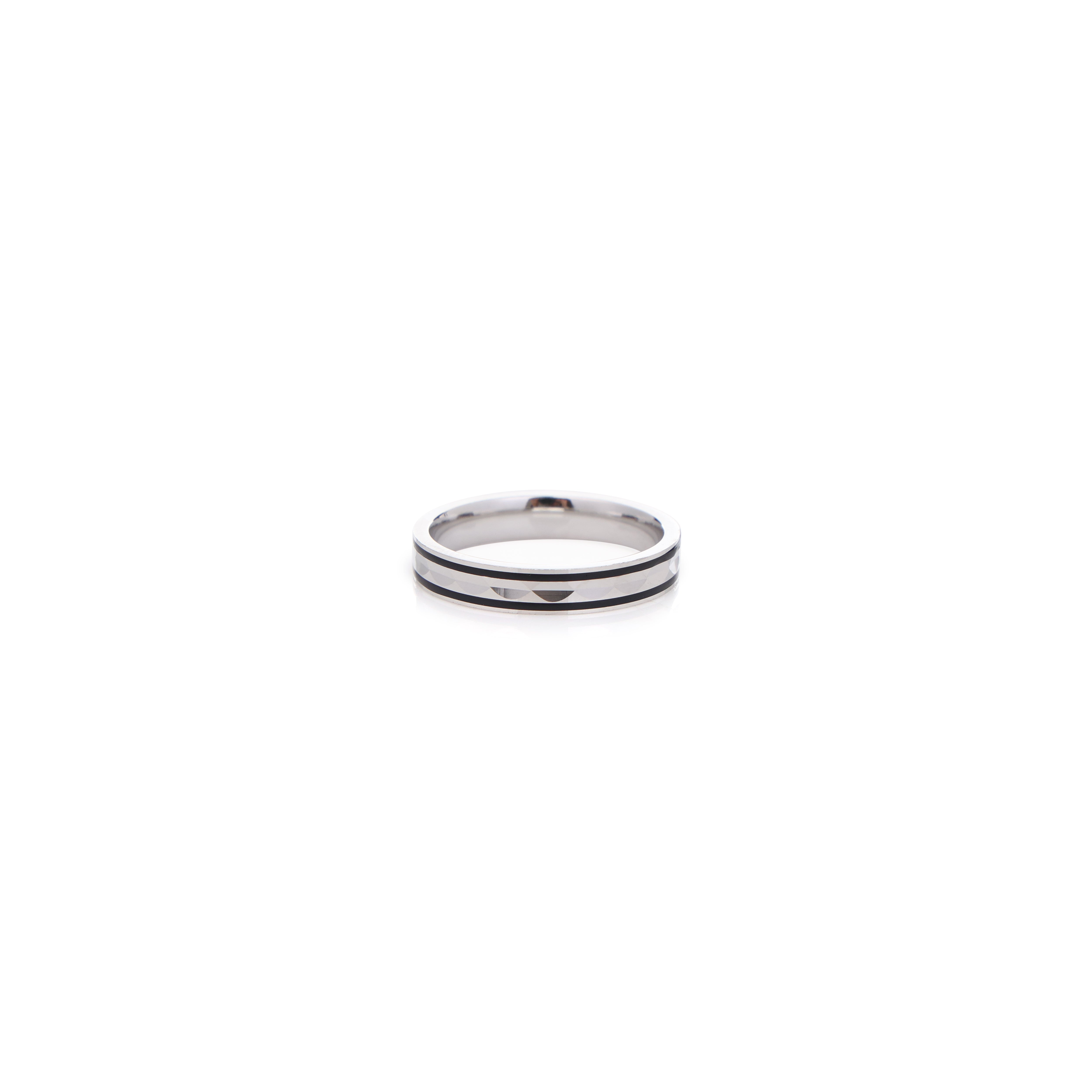 Unisex dual shade silver band ring