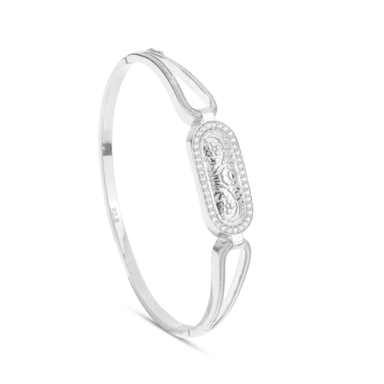 silver cuff bangle for women