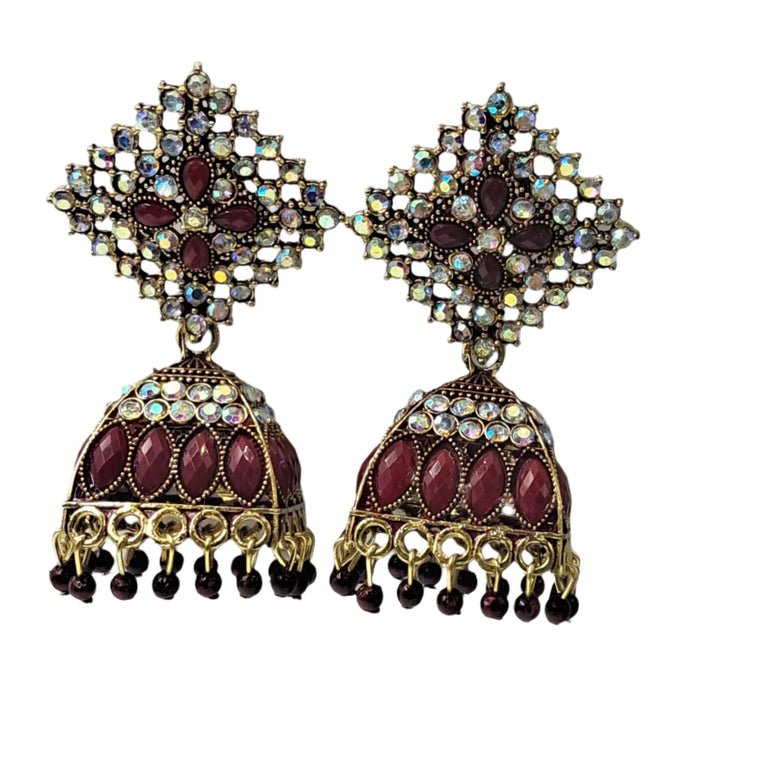 Marron and golden latest design jhumka