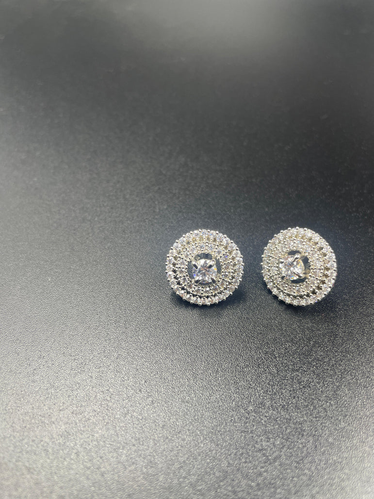 Round shape american diamond studs