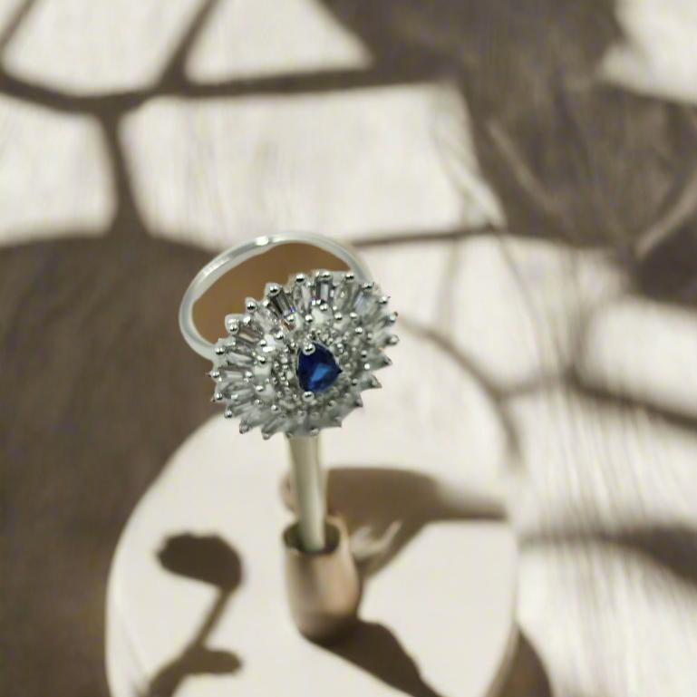 AD blue stone ring