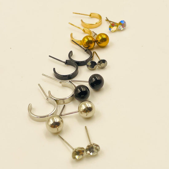 combo studs earrings