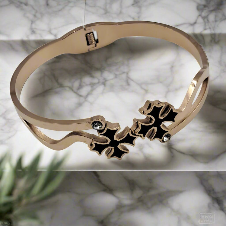 dual cross bracelet for women