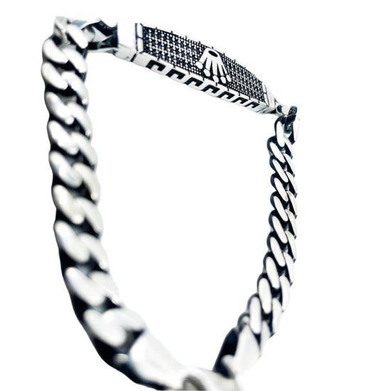 king crown silver chain bracelet for men