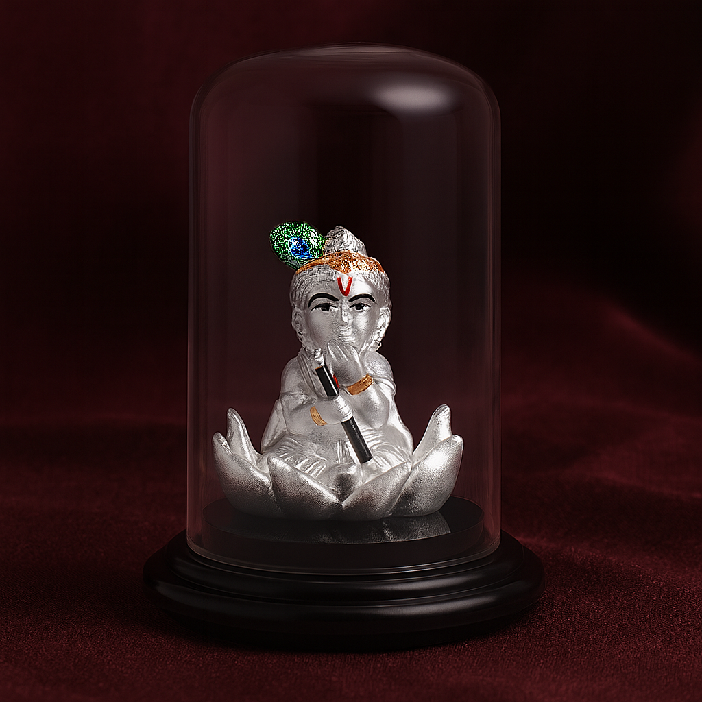 DIVINE SILVER IDOL OF LADDU GOPAL JI