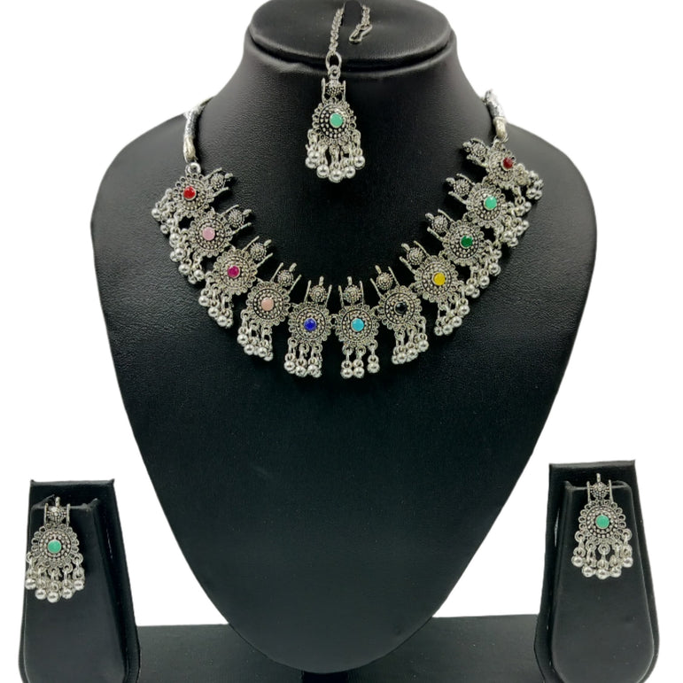 oxidised necklace set for women