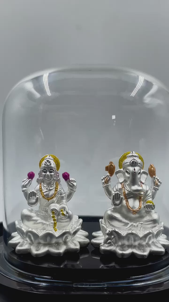 DIVINE SILVER IDOL OF LAKSHMI GANESH JI