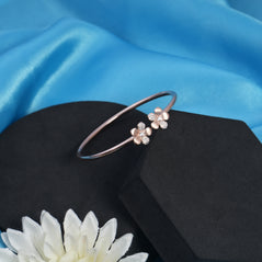 rose gold plated silver kada for women