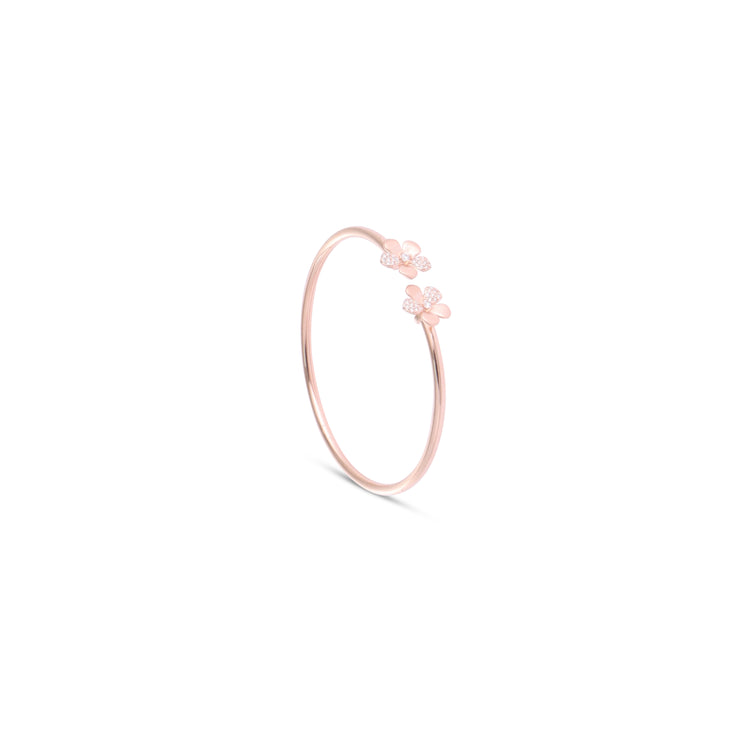 rosegold plated silver kada for women