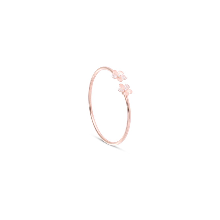 rosegold plated silver kada for women