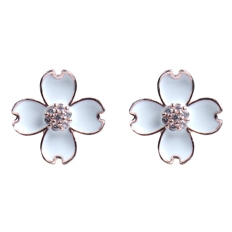 rose gold plated silver earring 